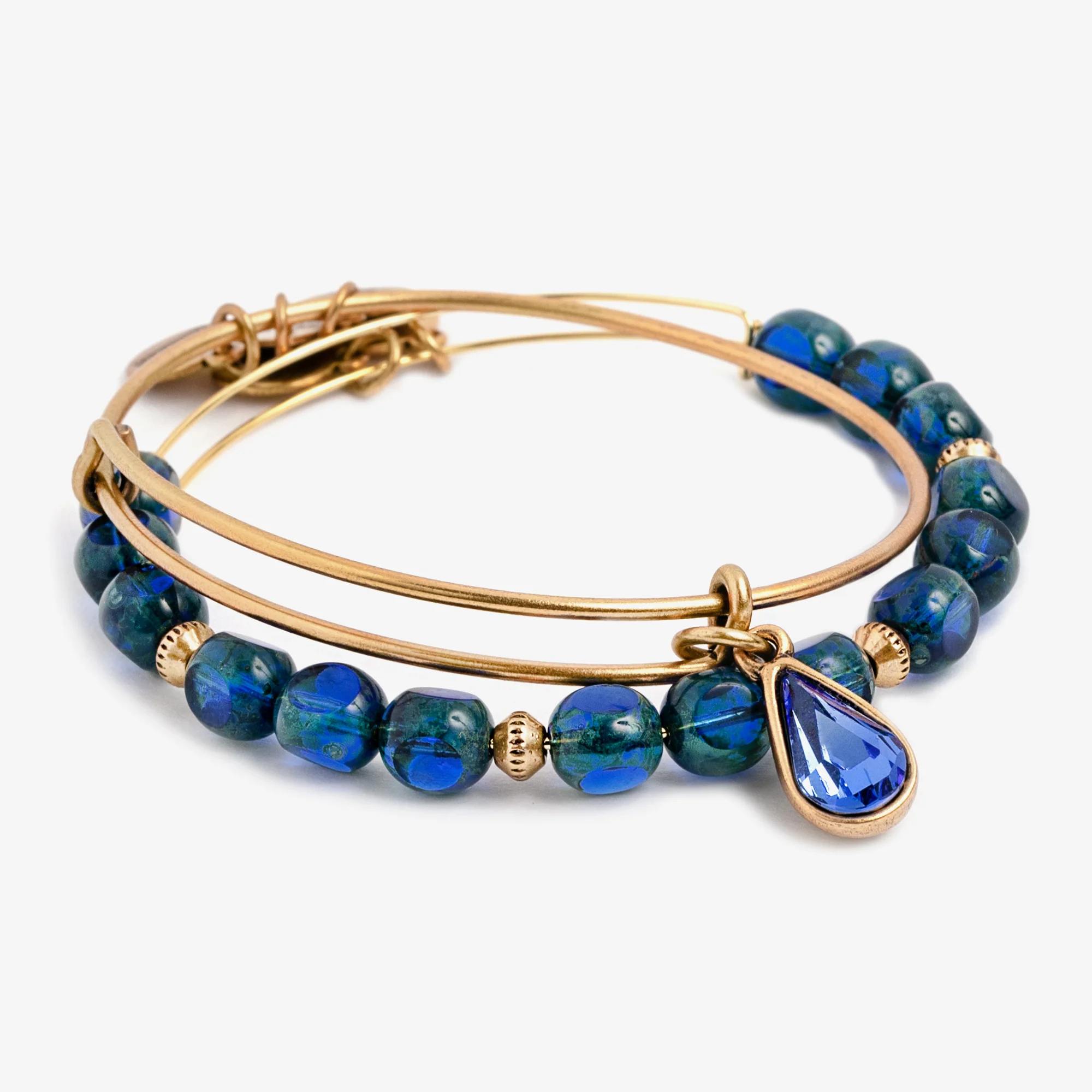 Crystal Infusion Wisdom Charm Bangle. Set of 2