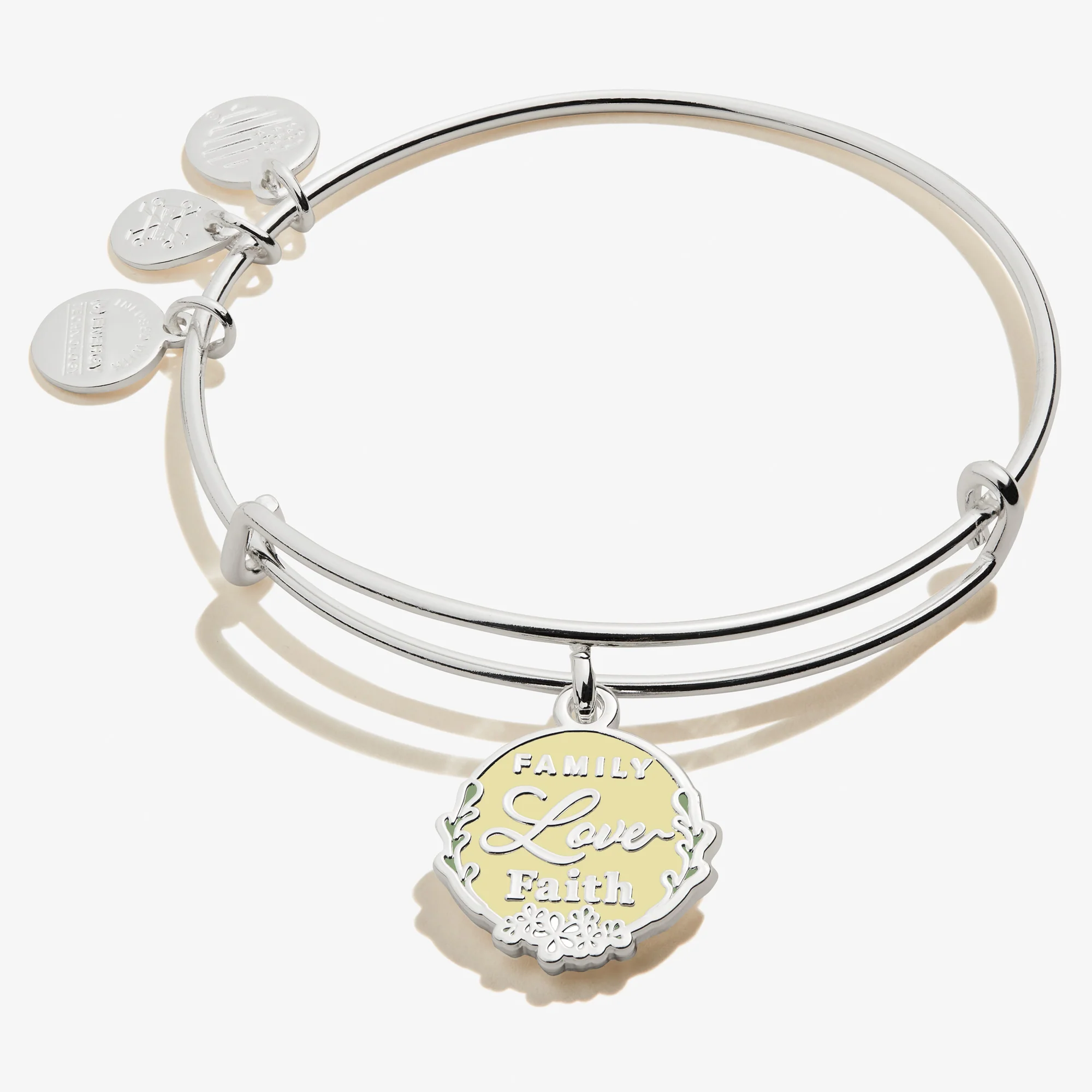 'Family. Love. Faith' Charm Bangle