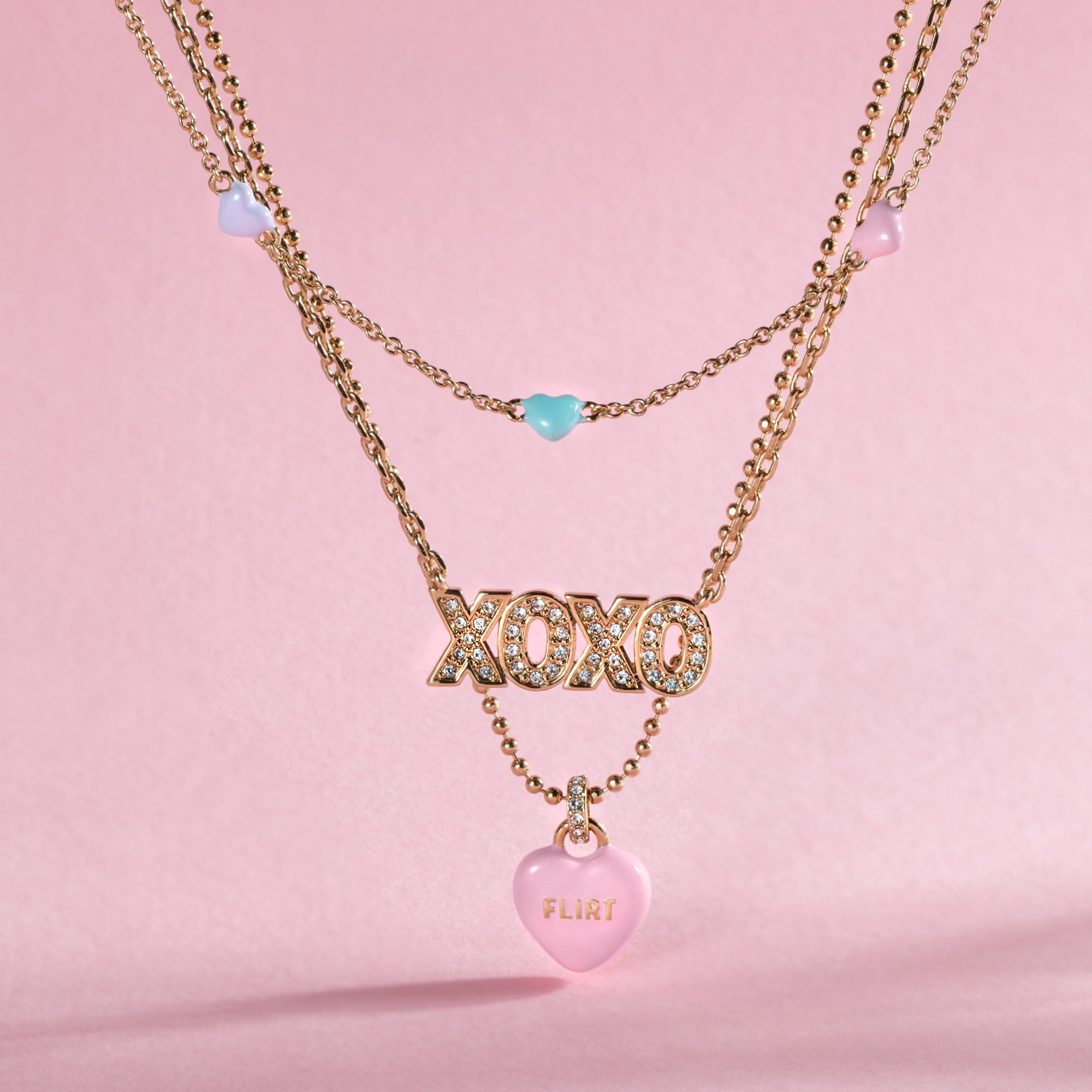 Sweethearts® Triple-Strand Charm Necklace - Image 3