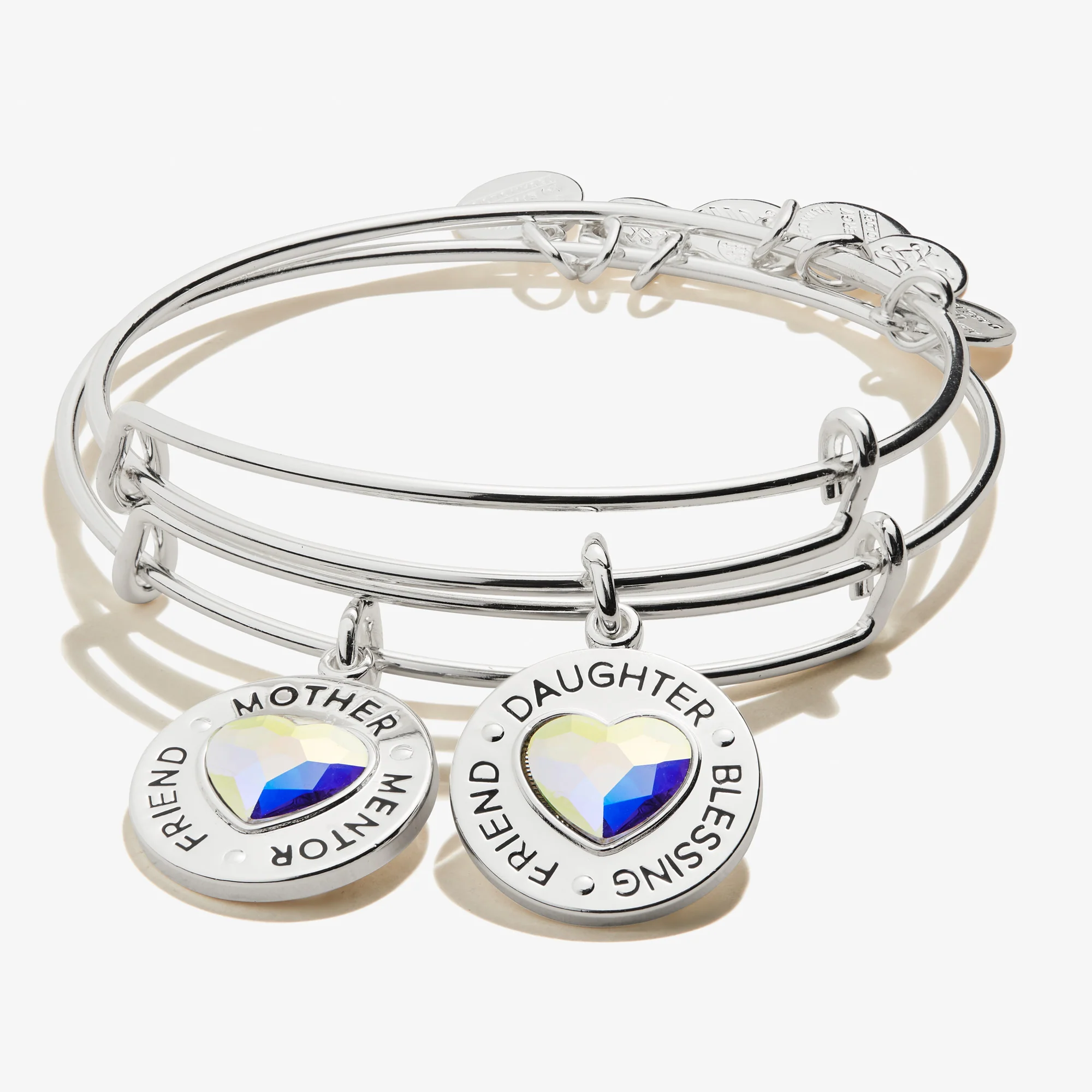 Mother Daughter Charm Bangles. Set of 2