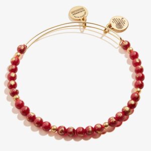 Antique Americana Grateful Beaded Bangle. Red