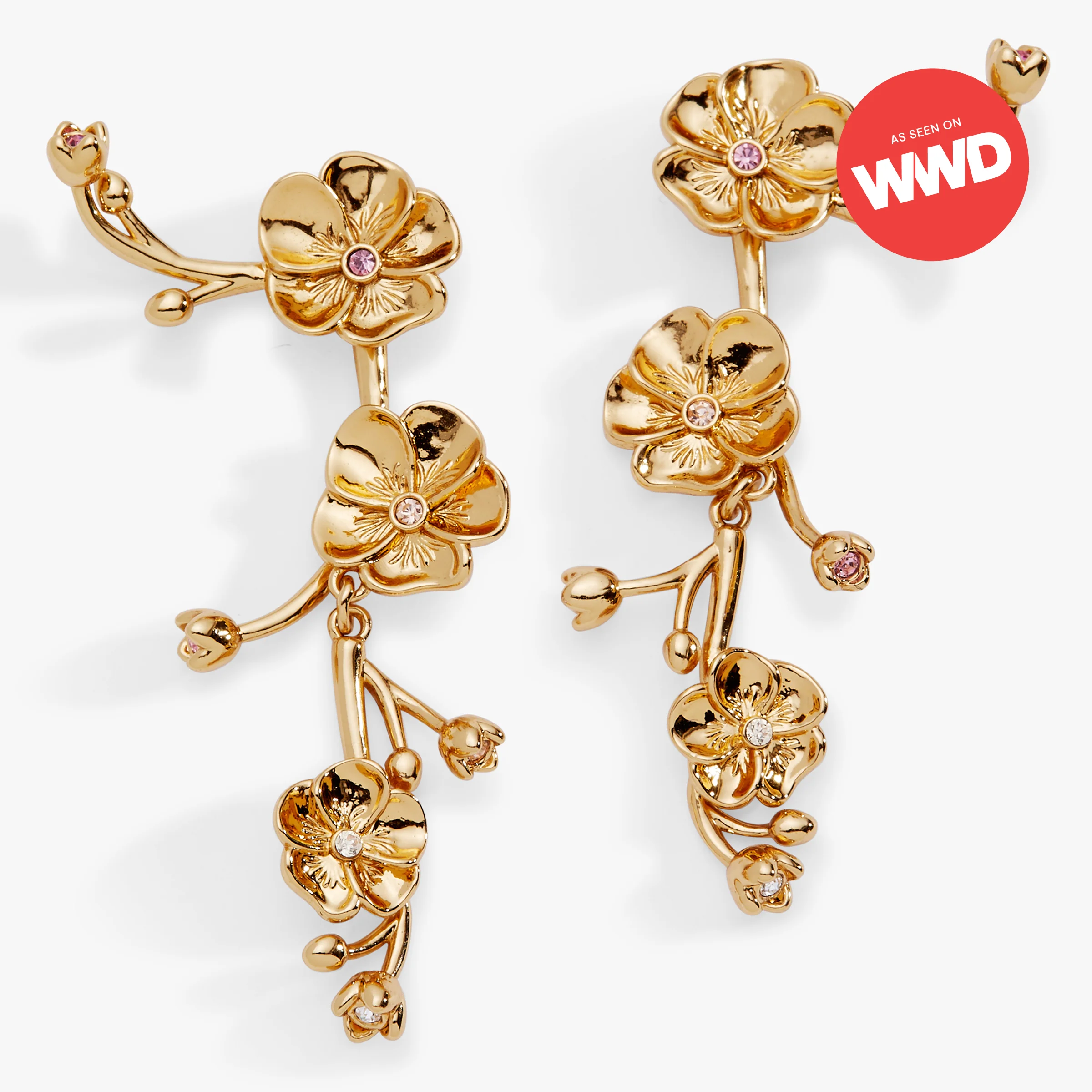 New York Botanical Garden® 2-in-1 Pansy Statement Earrings