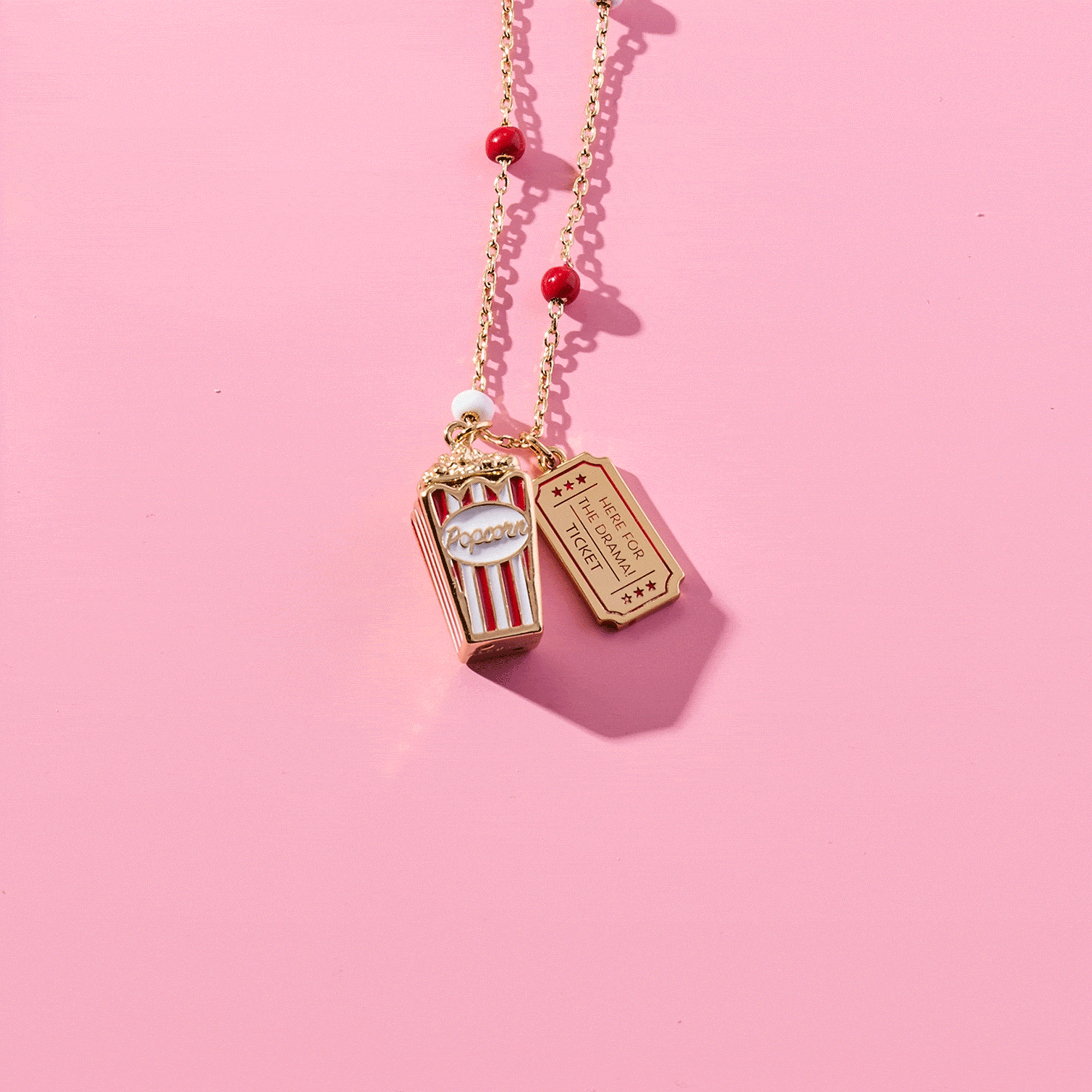 'Here For The Drama!' Popcorn Charm Locket Pendant - Image 2