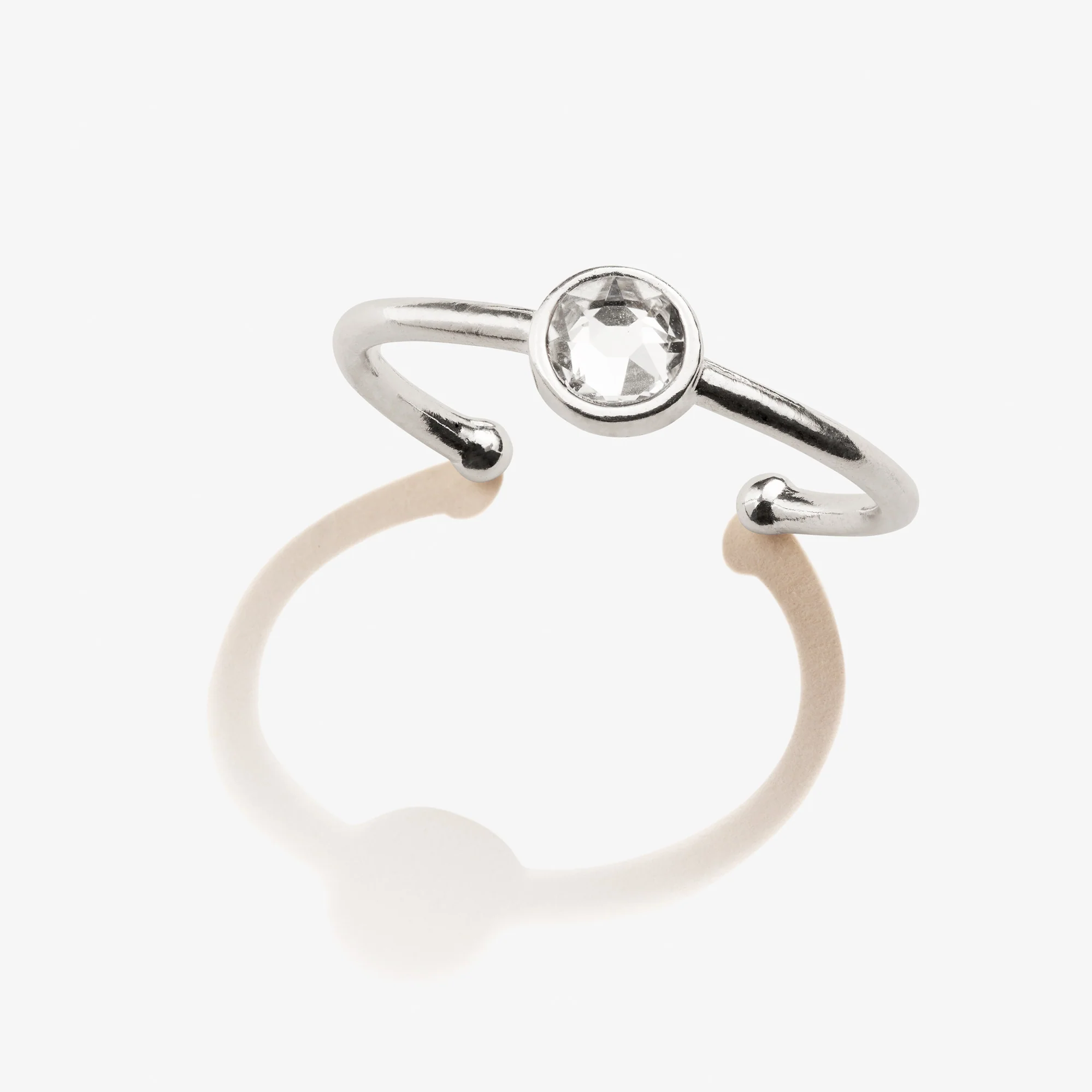 Clear Crystal Birthstone Ring. April