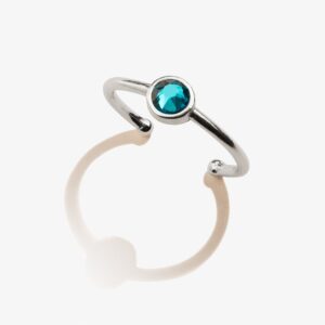 Blue Zircon Birthstone Ring. December
