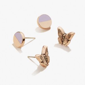 Butterfly Stud Earrings. Set of 2