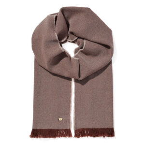 Brown 100% Wool Fringe Scarf
