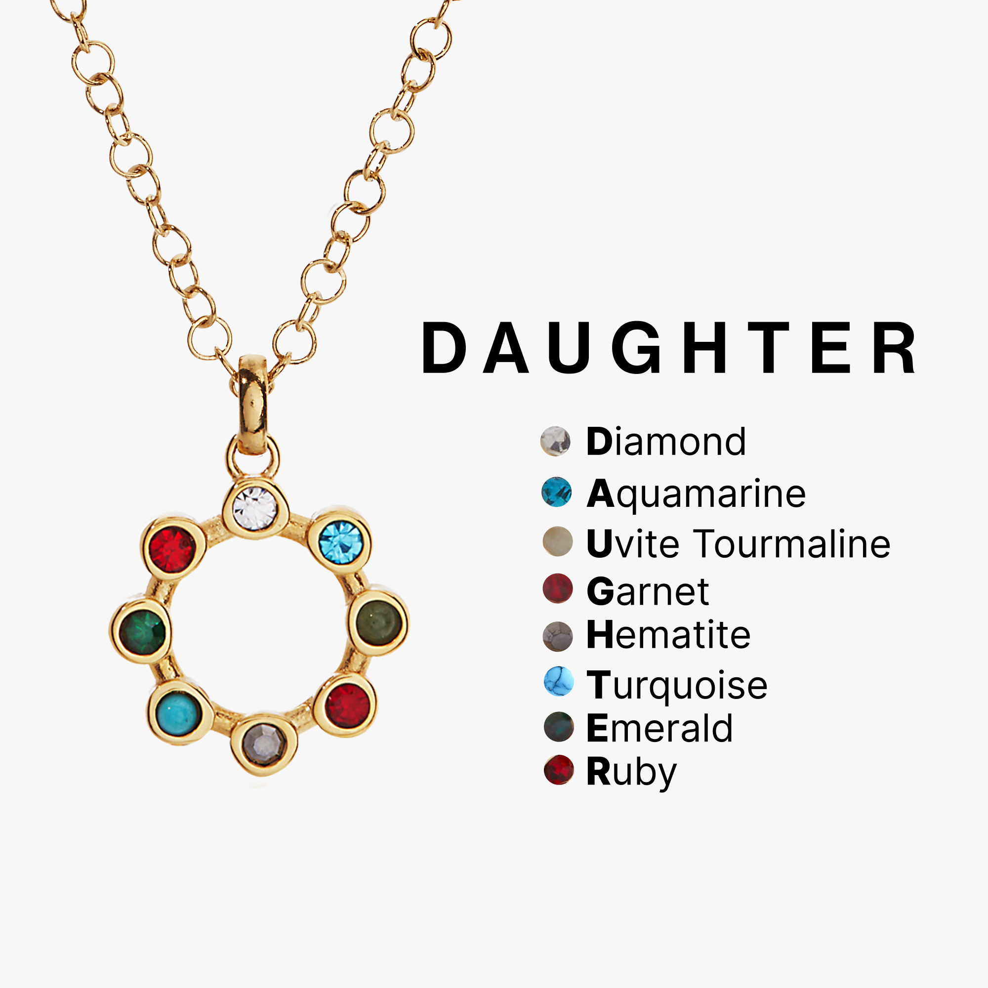 Daughter Hidden Message Acrostic Necklace - Image 2