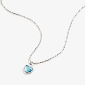Aquamarine Heart Necklace. March Birthstone