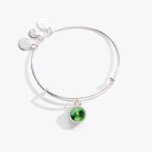 August Birthstone Charm Bangle. Peridot