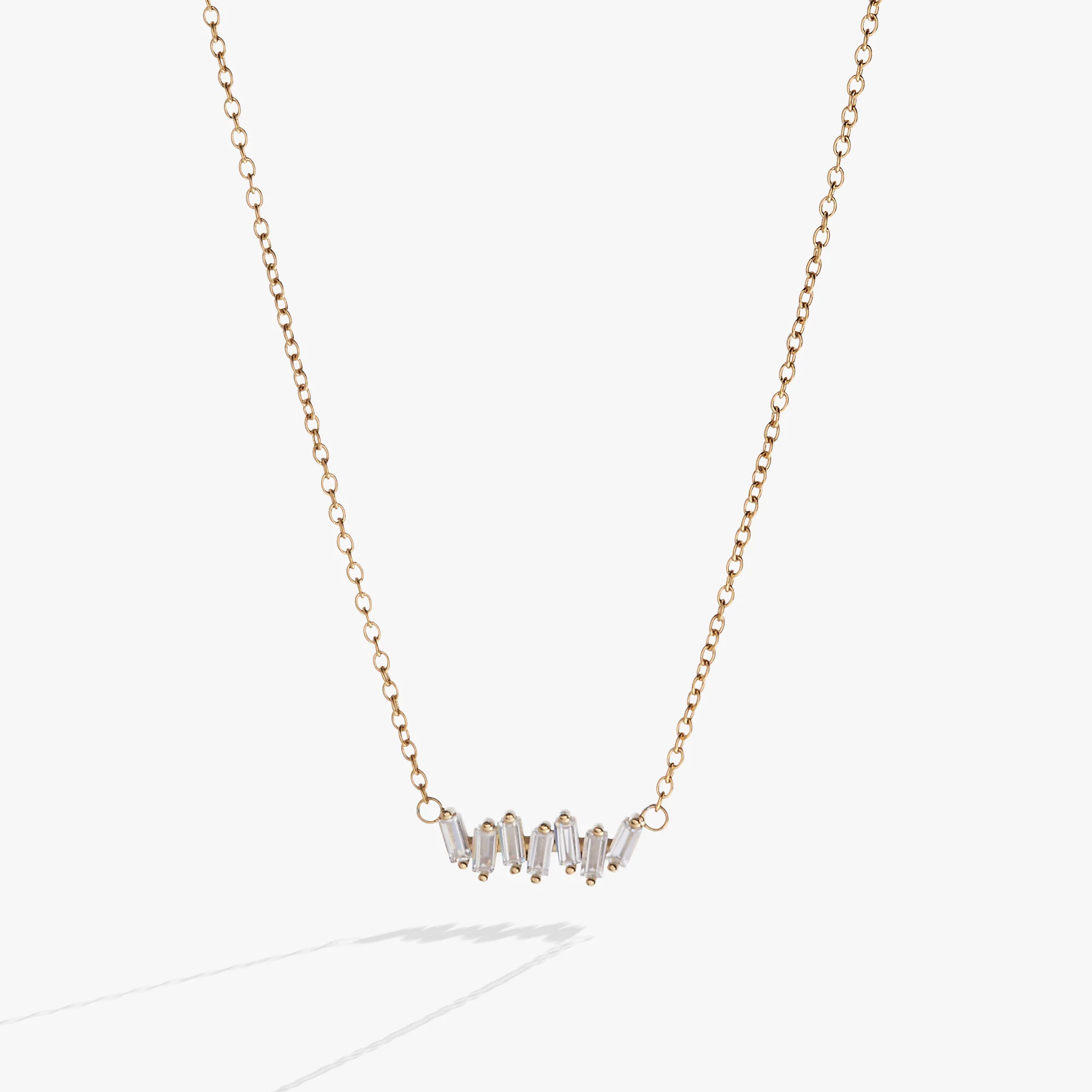 Crystal Baguette Bar Necklace