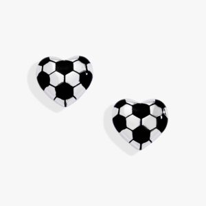 Soccer Heart Stud Earrings