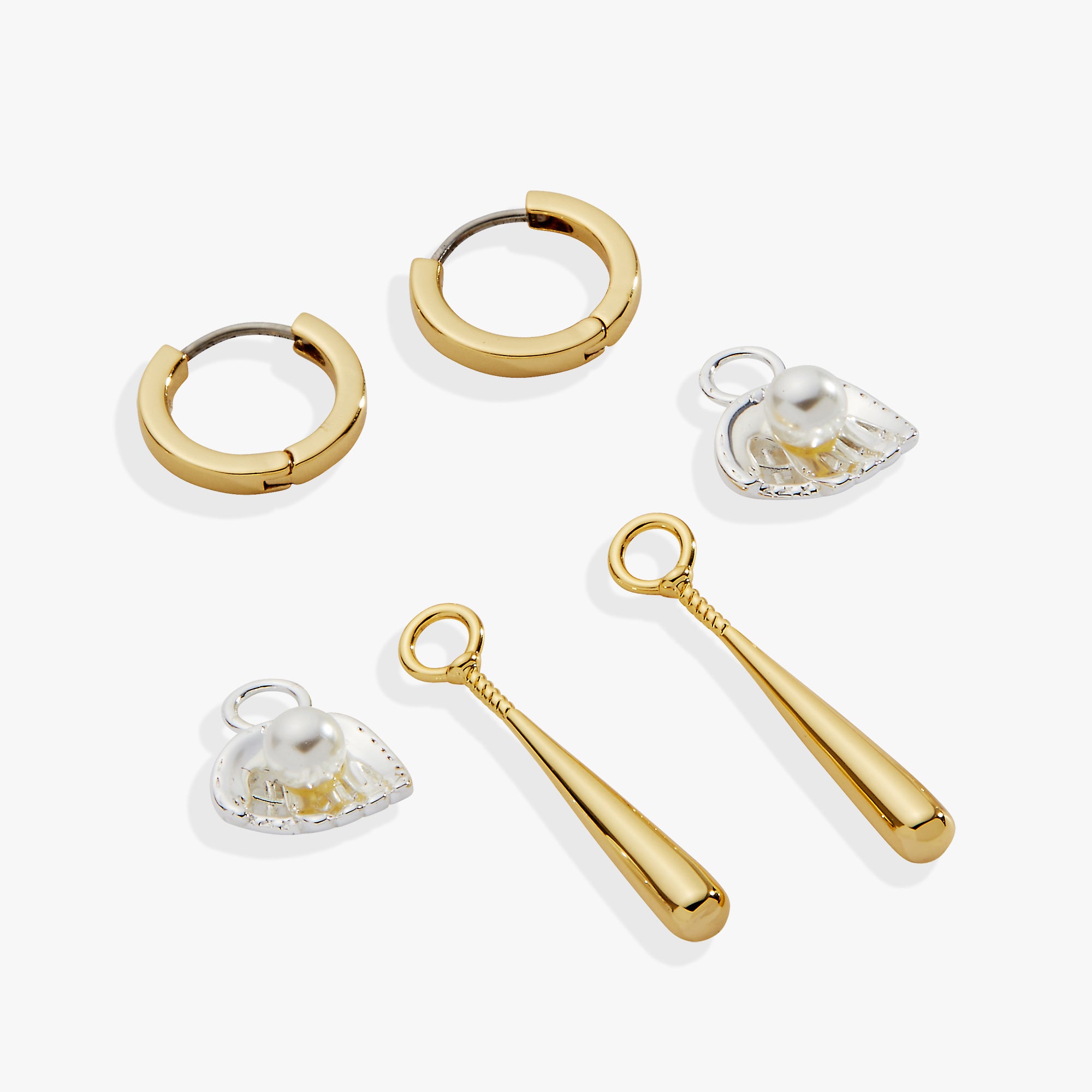 Ballgame Interchangeable Duo Charm Hoop Earrings - Image 3