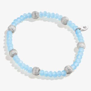 Blue Beaded Stretch Bracelet. Medium