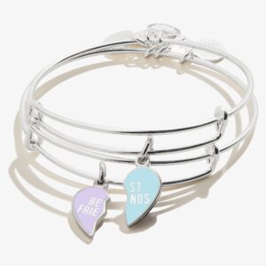 Best Friend Charm Bangles. Purple + Blue. Set of 2