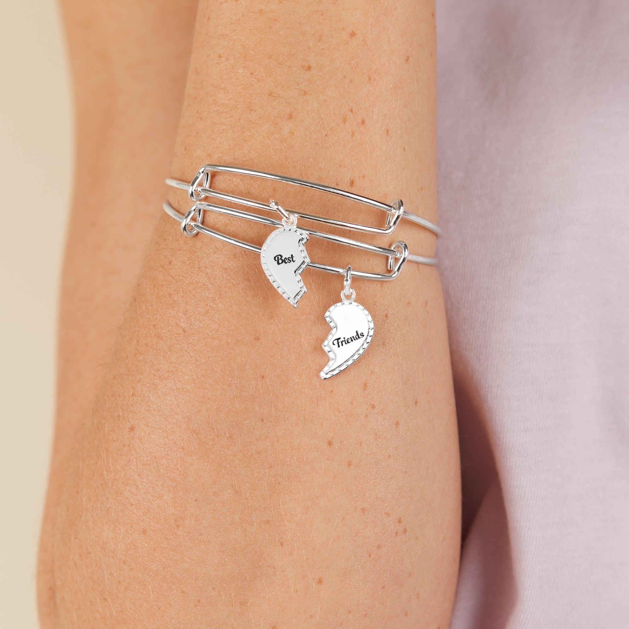Best Friends Charm Bangle. Set of 2 - Image 3
