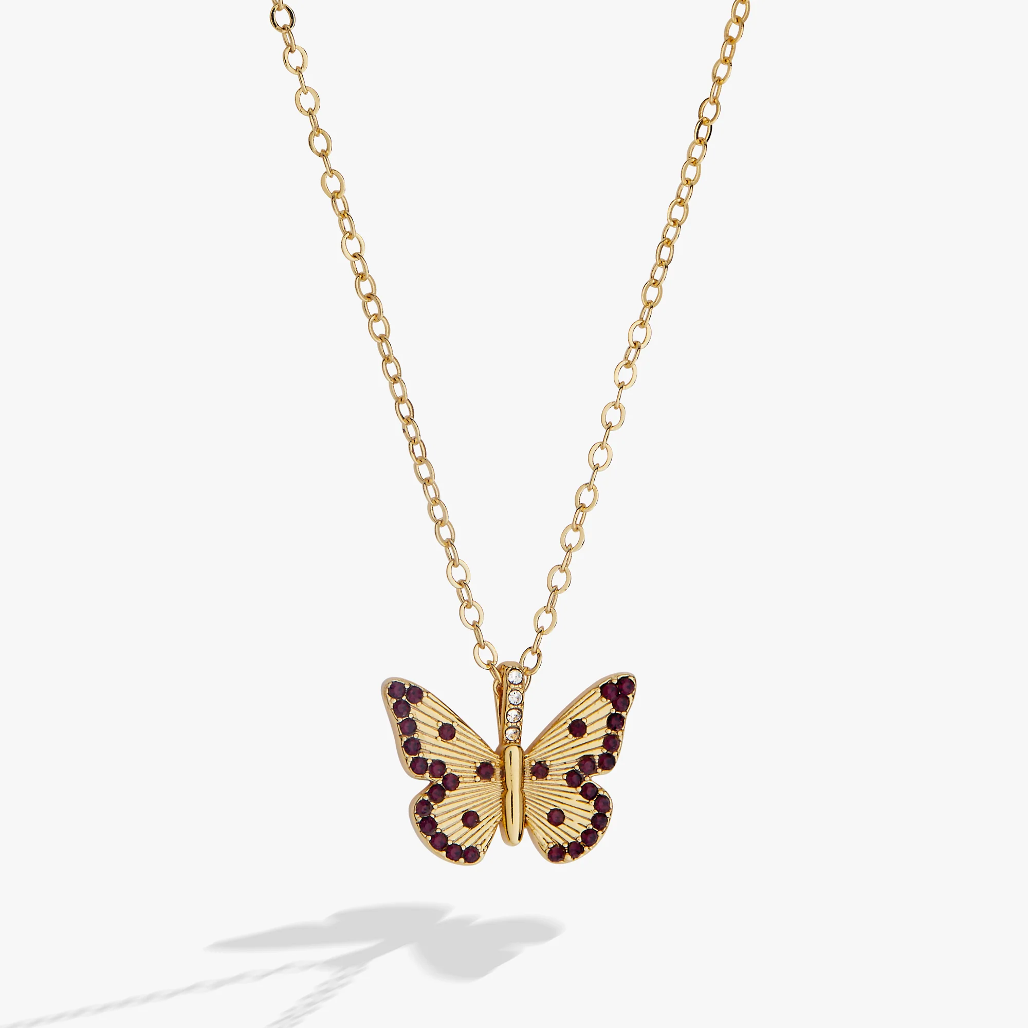 February 'Clarity' Butterfly Birthstone Pendant