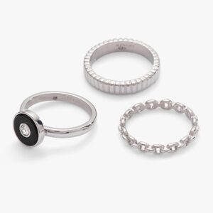 Black Onyx Ring Set of 3