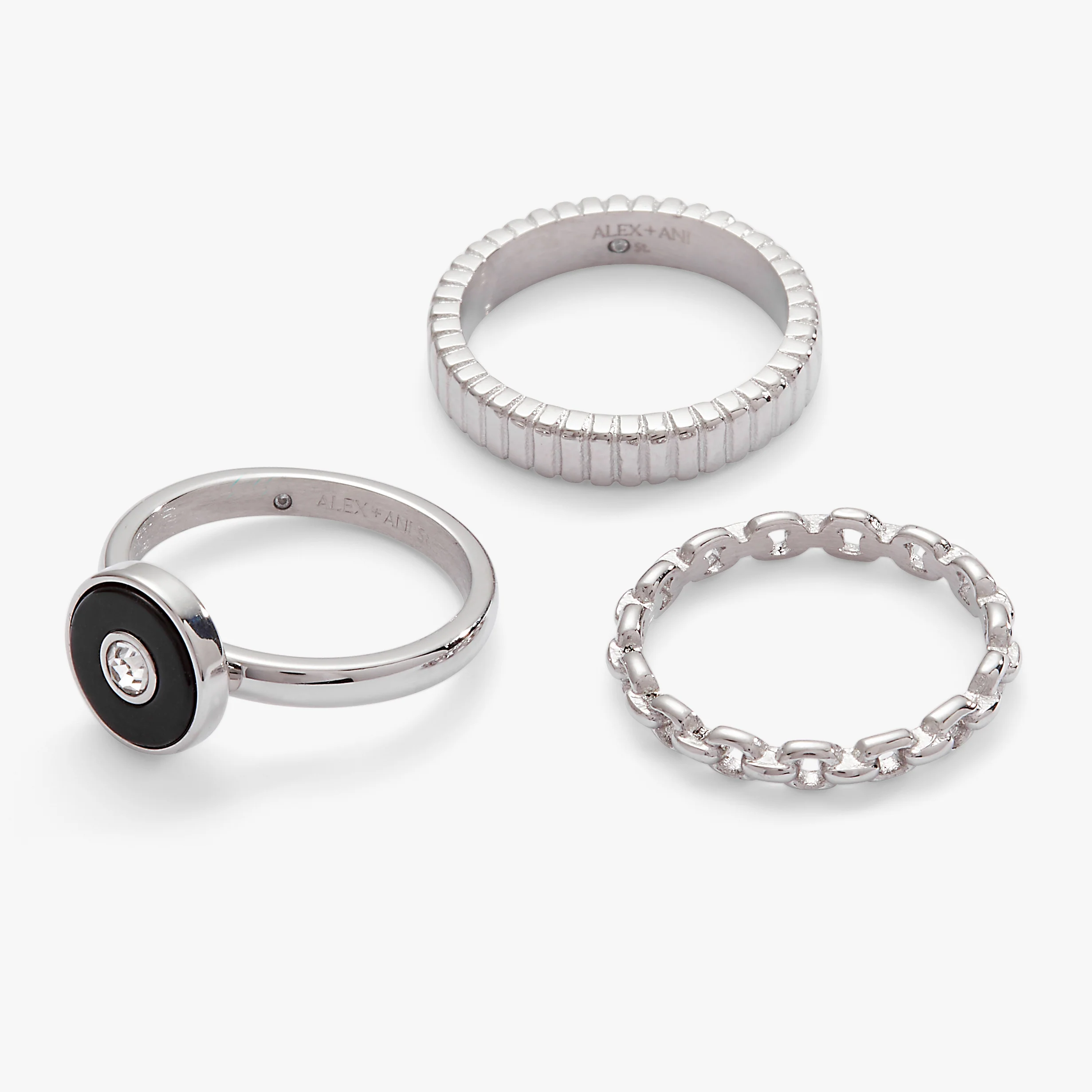 Black Onyx Ring Set of 3