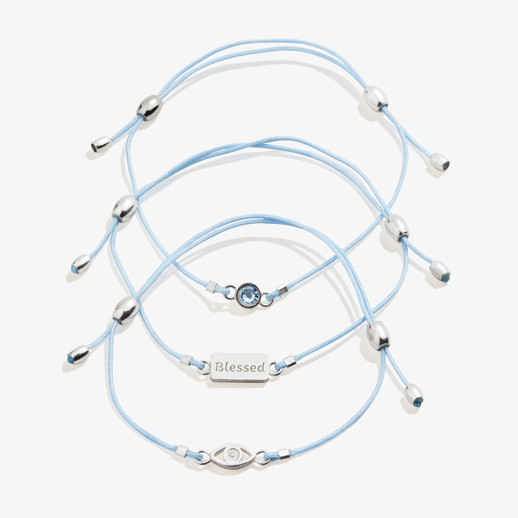 Blessed Evil Eye Cord Bracelets. Set of 3