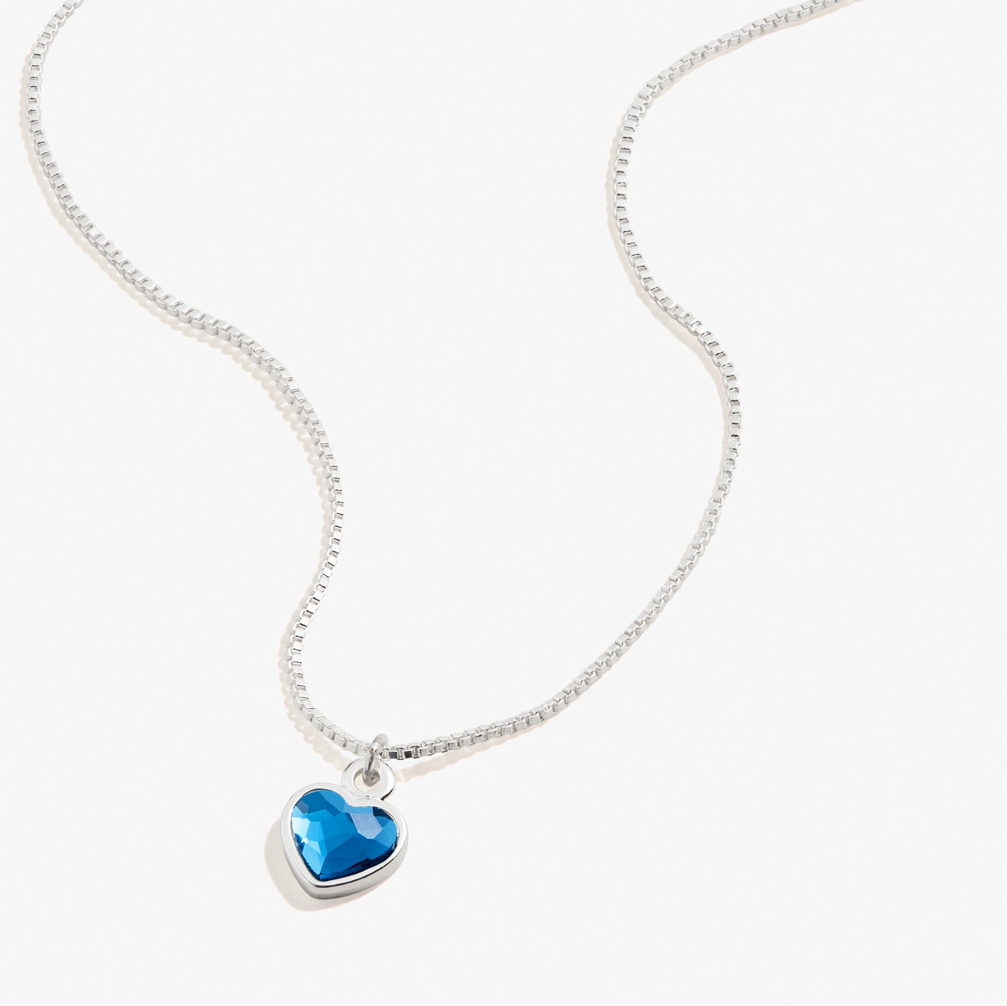 Blue Zircon Heart Necklace. December Birthstone