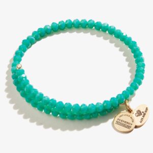 Brilliance Beaded Wrap Bracelet. Emerald Green