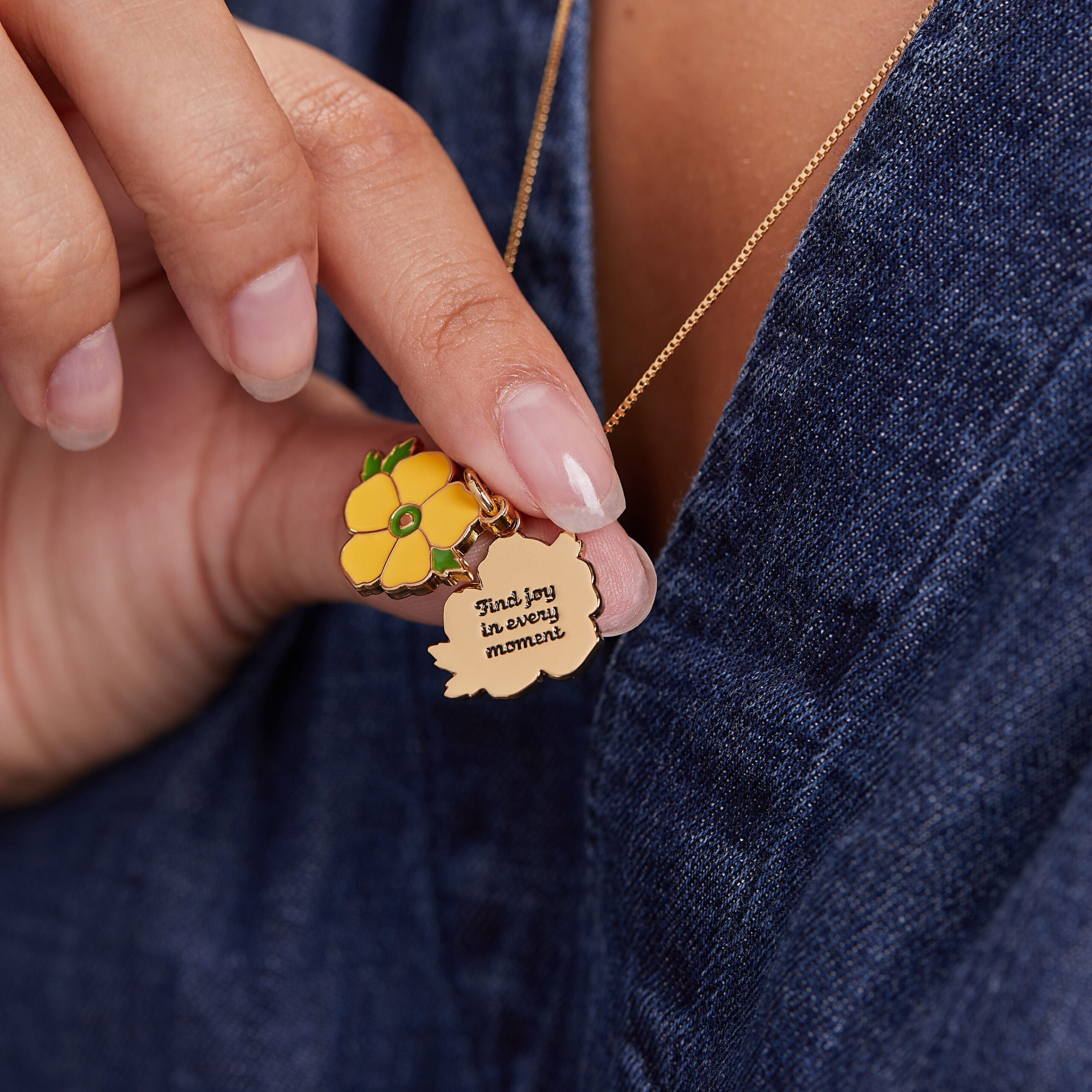 Buttercup Flower 'Find Joy In Every Moment' Necklace - Image 2