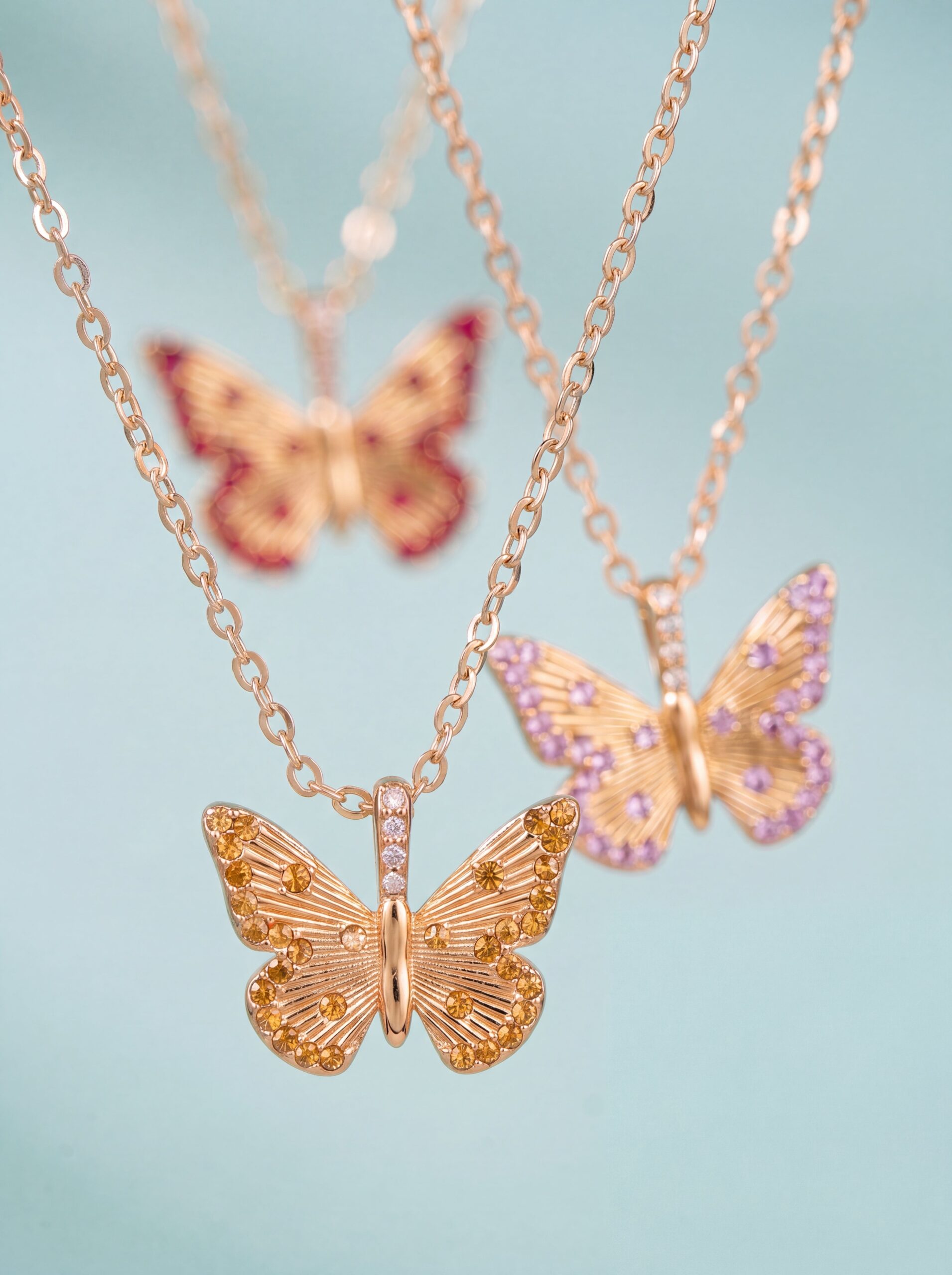 June 'Luck' Butterfly Birthstone Pendant - Image 3