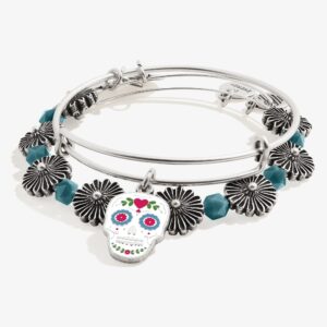 Calavera Charm Bangles. Set of 2