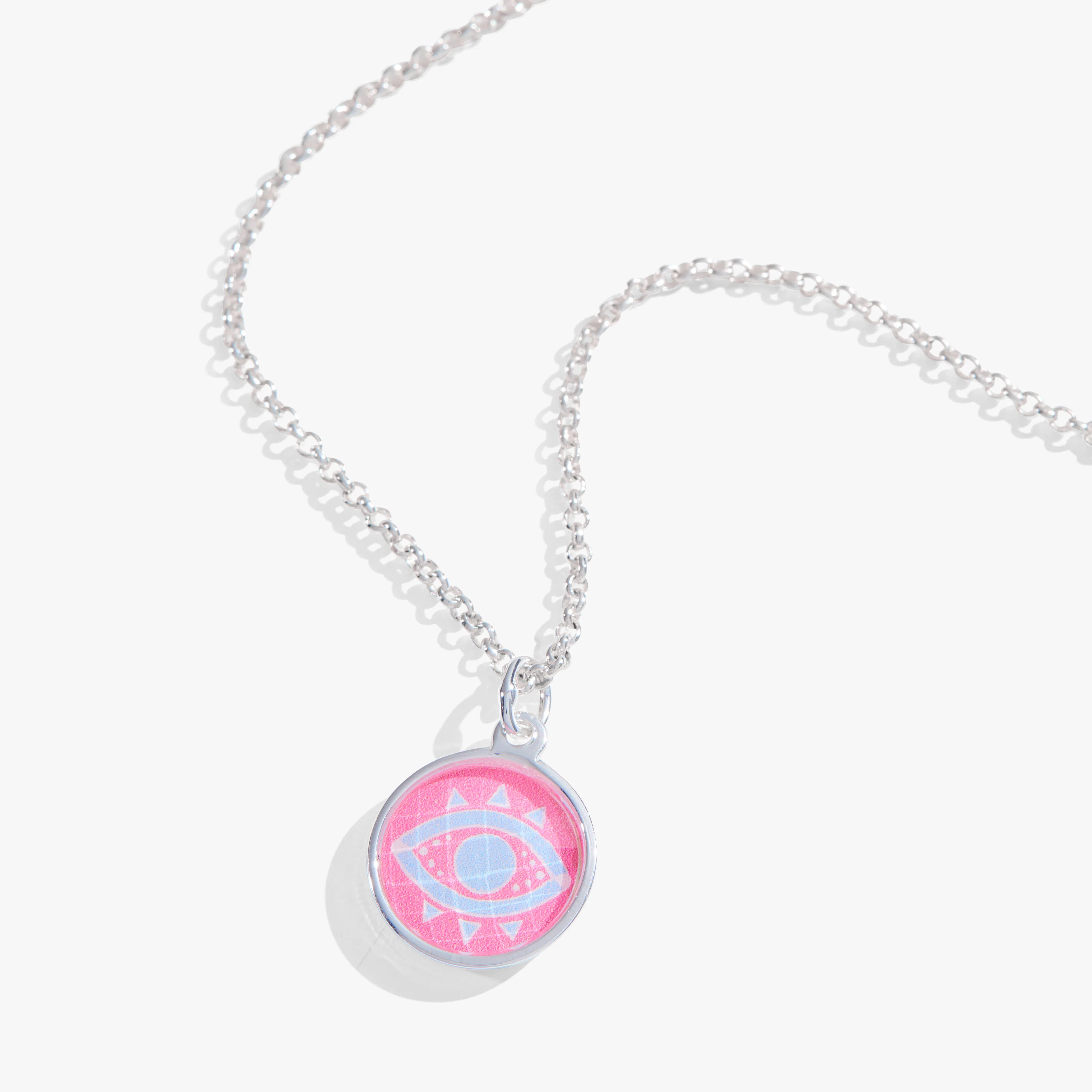 Crystal Evil Eye Necklace. Adjustable