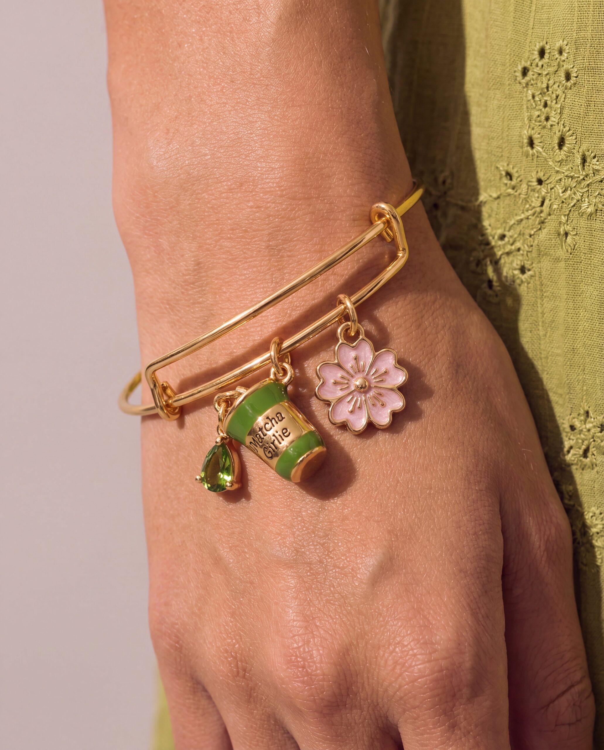 'Matcha Girlie' Charm Bangle - Image 2