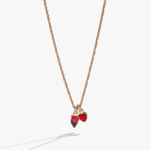 Chocolate-Covered Strawberry Duo Charm Pendant Necklace