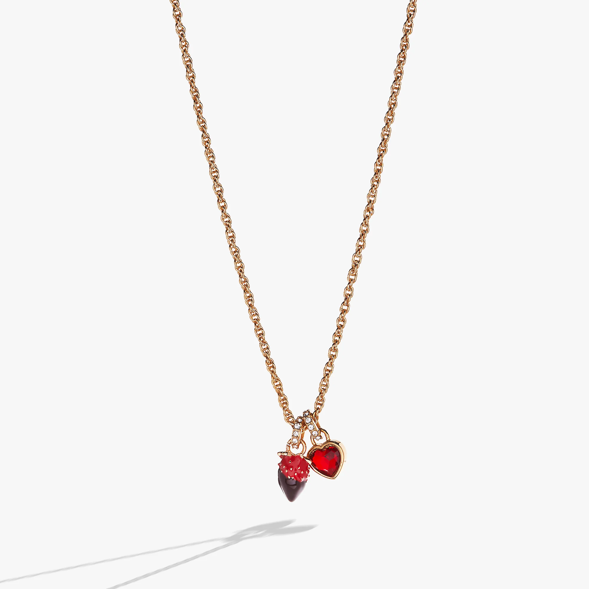 Chocolate-Covered Strawberry Duo Charm Pendant Necklace