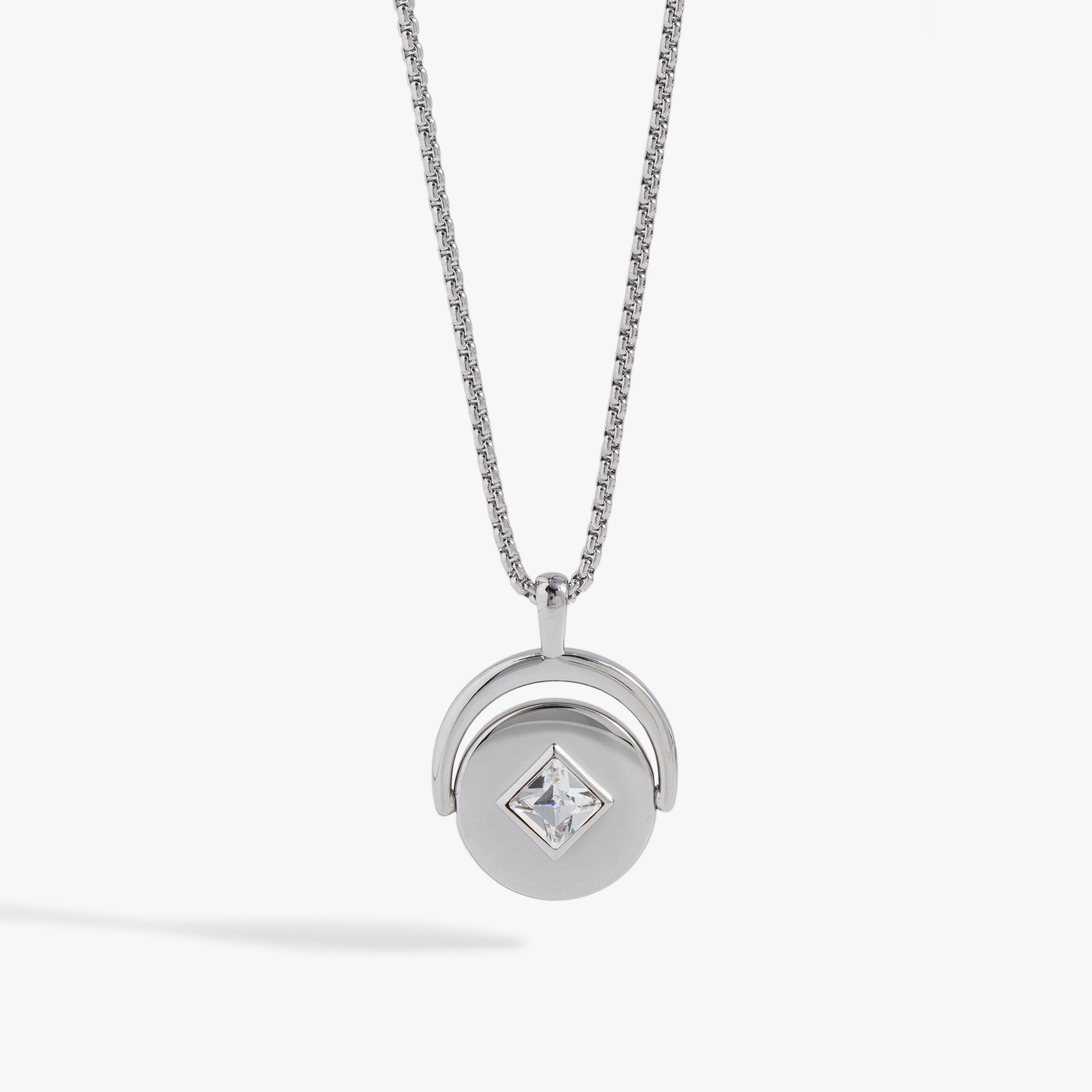 April Birthstone and Flower Flip Charm Necklace - Image 7