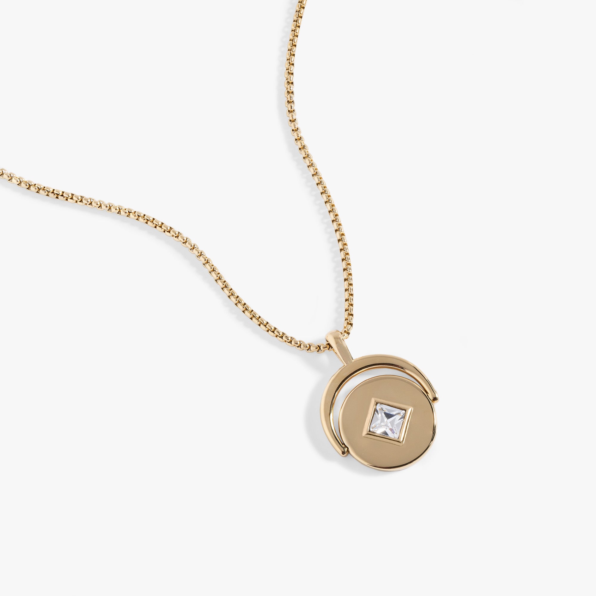 April Birthstone and Flower Flip Charm Necklace - Image 4