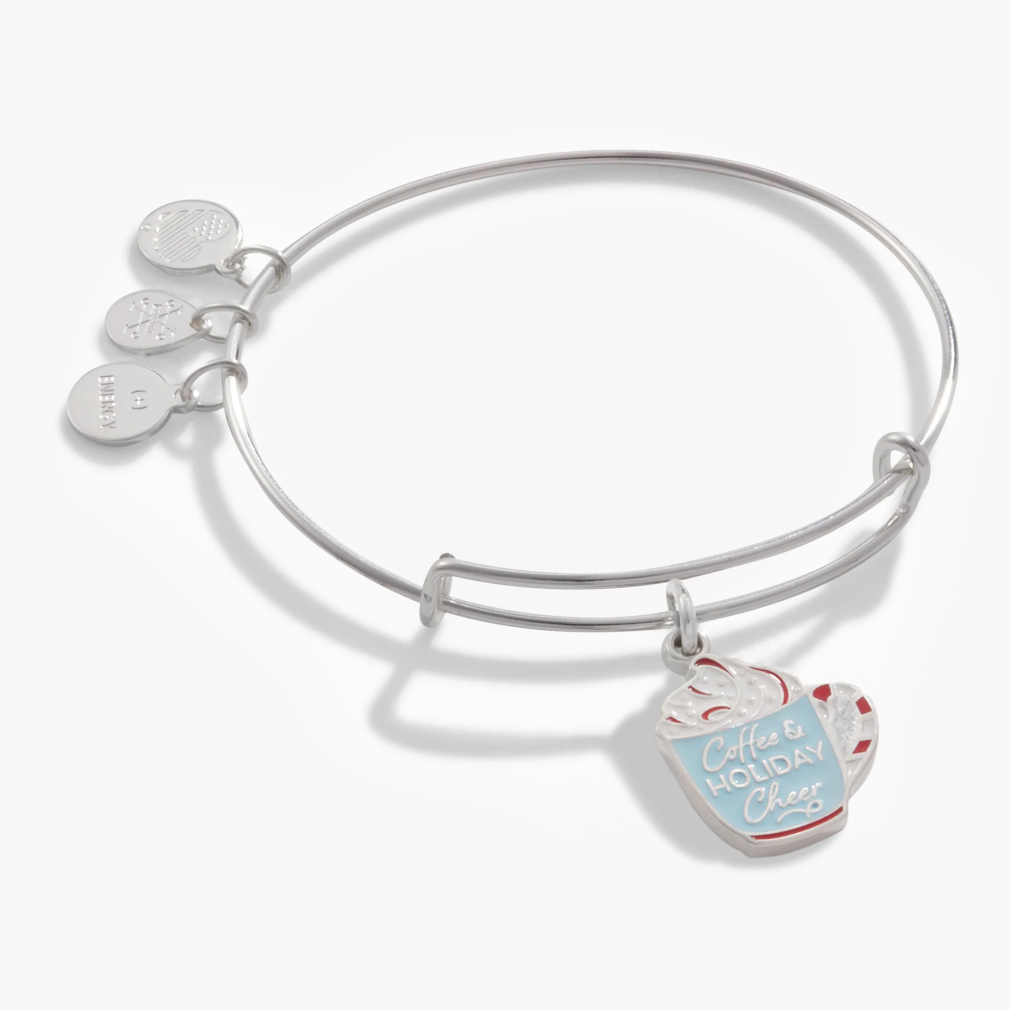 'Coffee + Holiday Cheer' Charm Bangle Bracelet