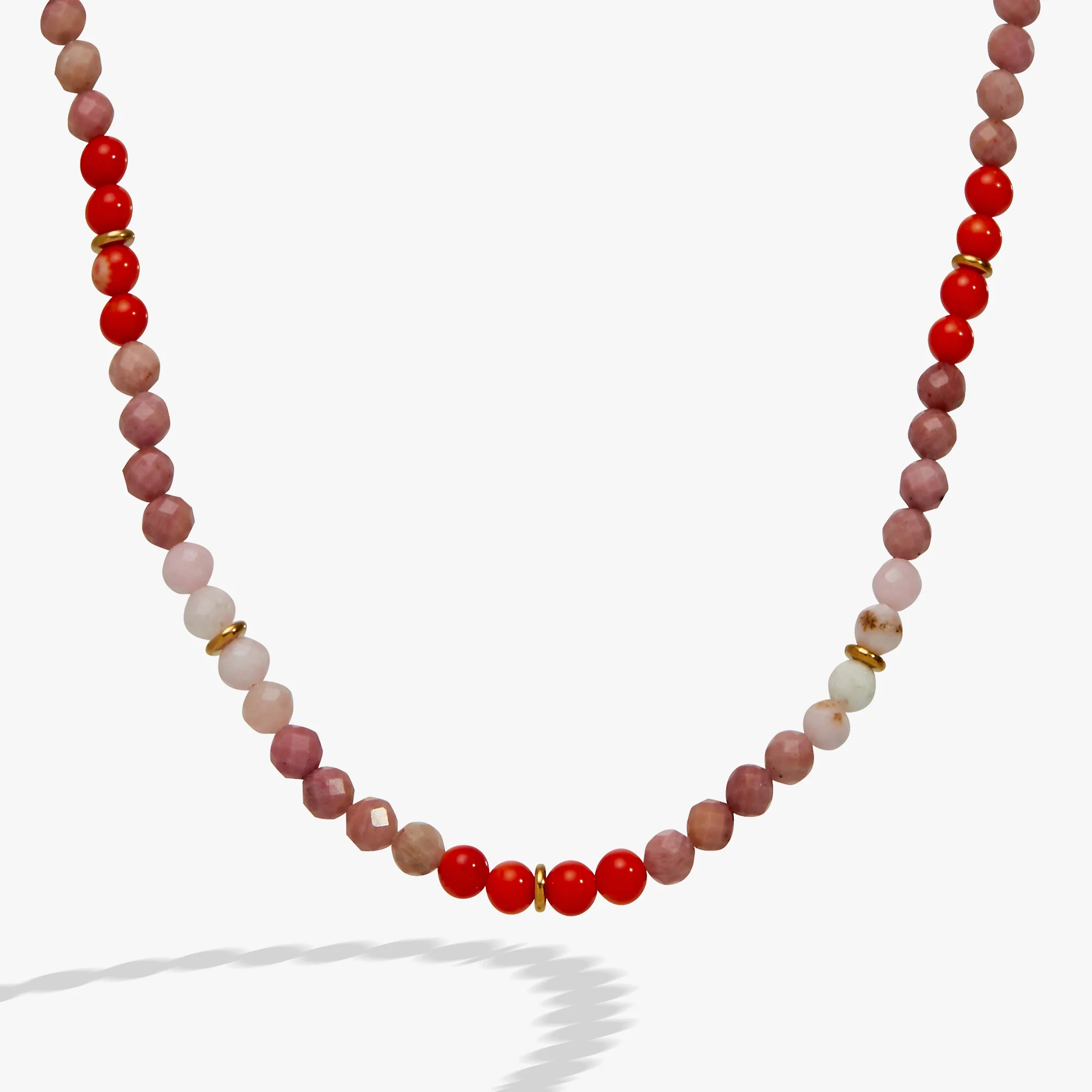 Coral Ombre Semi-Precious Beaded Necklace