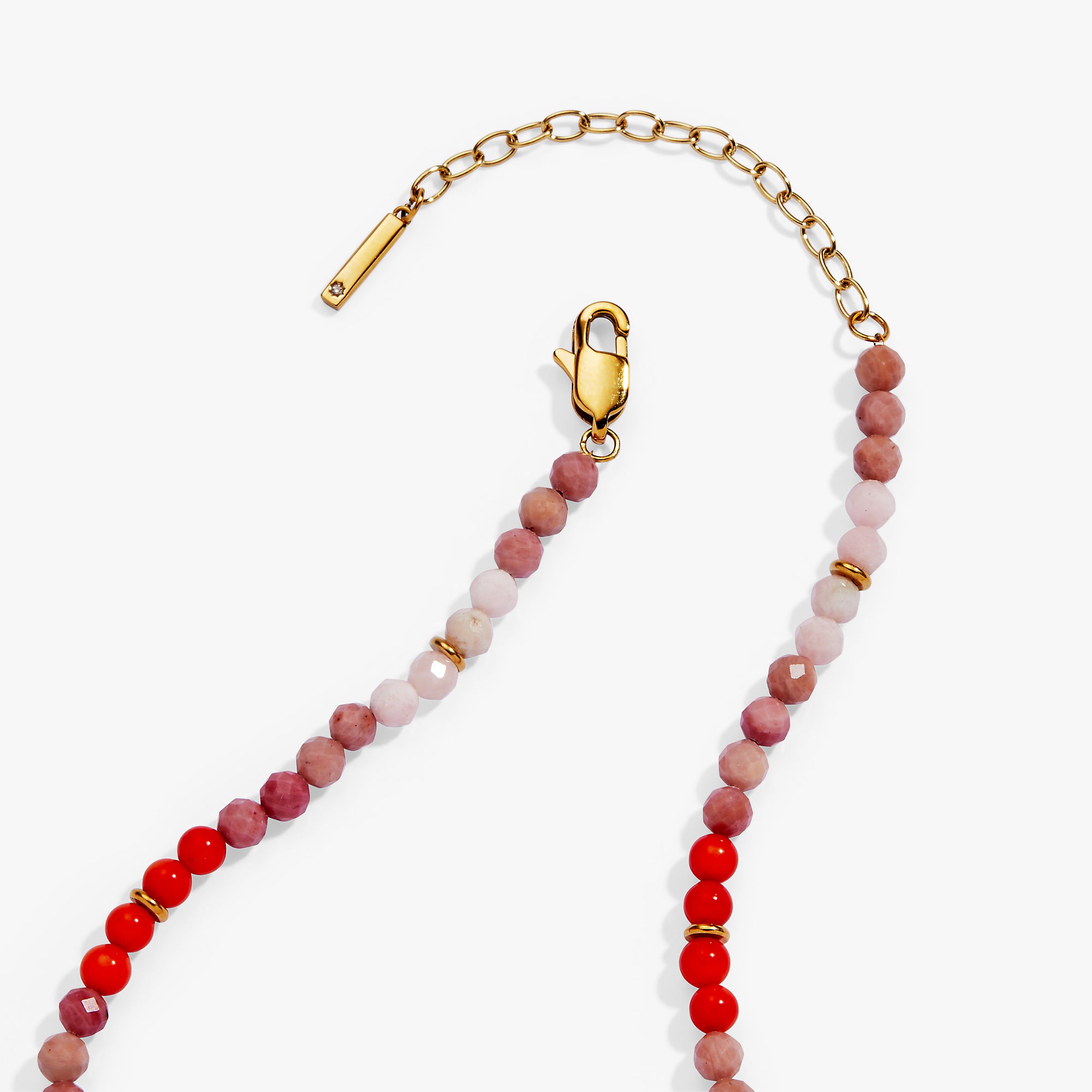 Coral Ombre Semi-Precious Beaded Necklace - Image 5