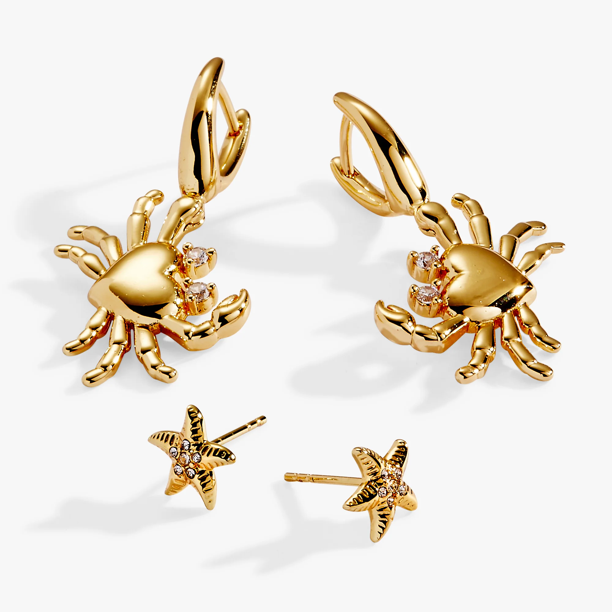 Crab & Starfish Earring Set