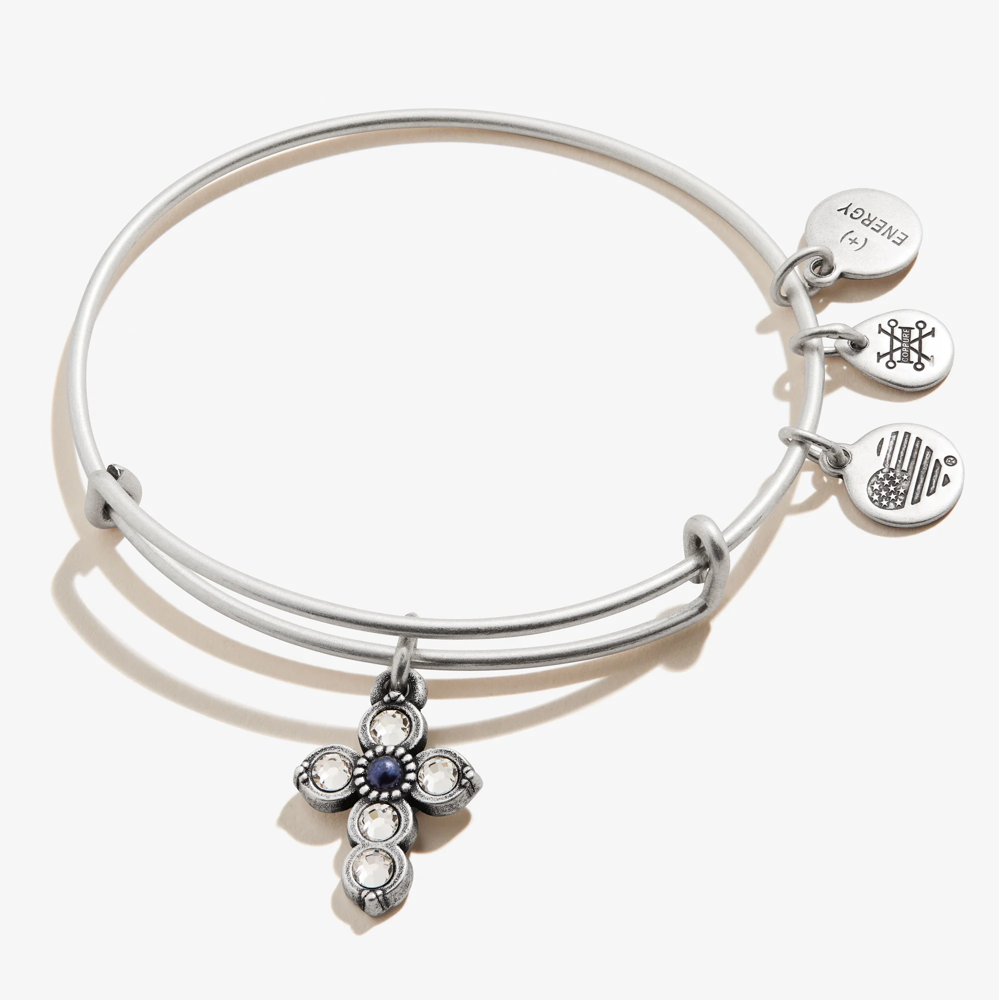 Cross Charm Bangle. Pearl Infusion