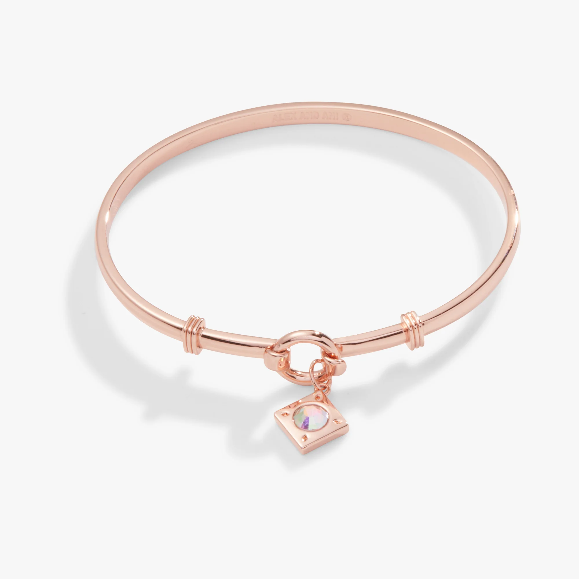 Crystal Charm Clip Bangle. Crystal