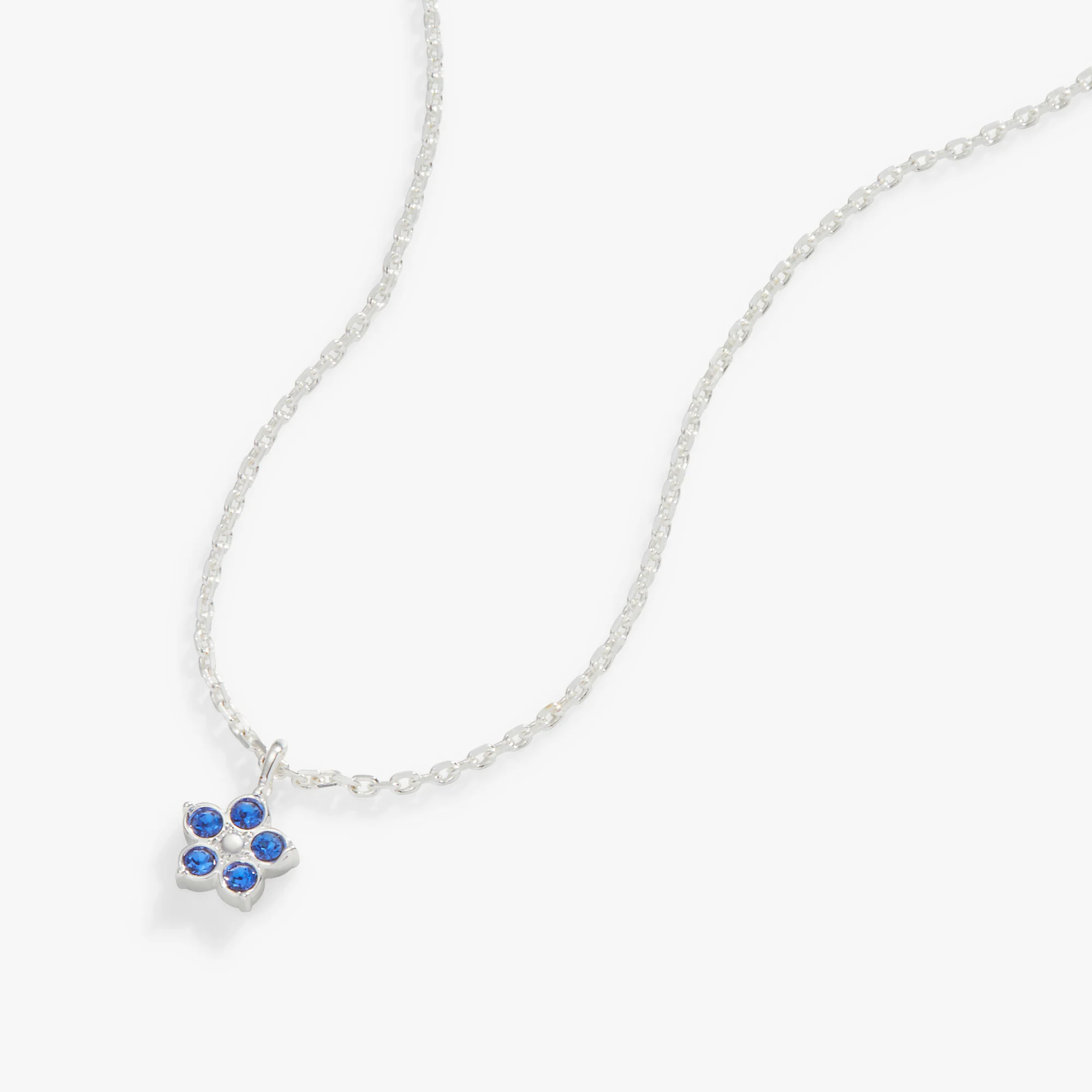 Crystal Forget-Me-Not Flower Necklace. Adjustable
