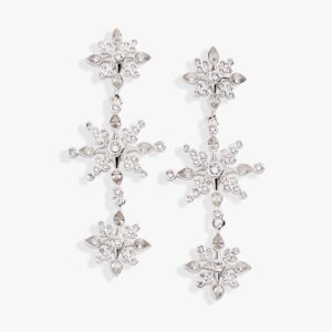 Crystal Snowflake Linear Earrings