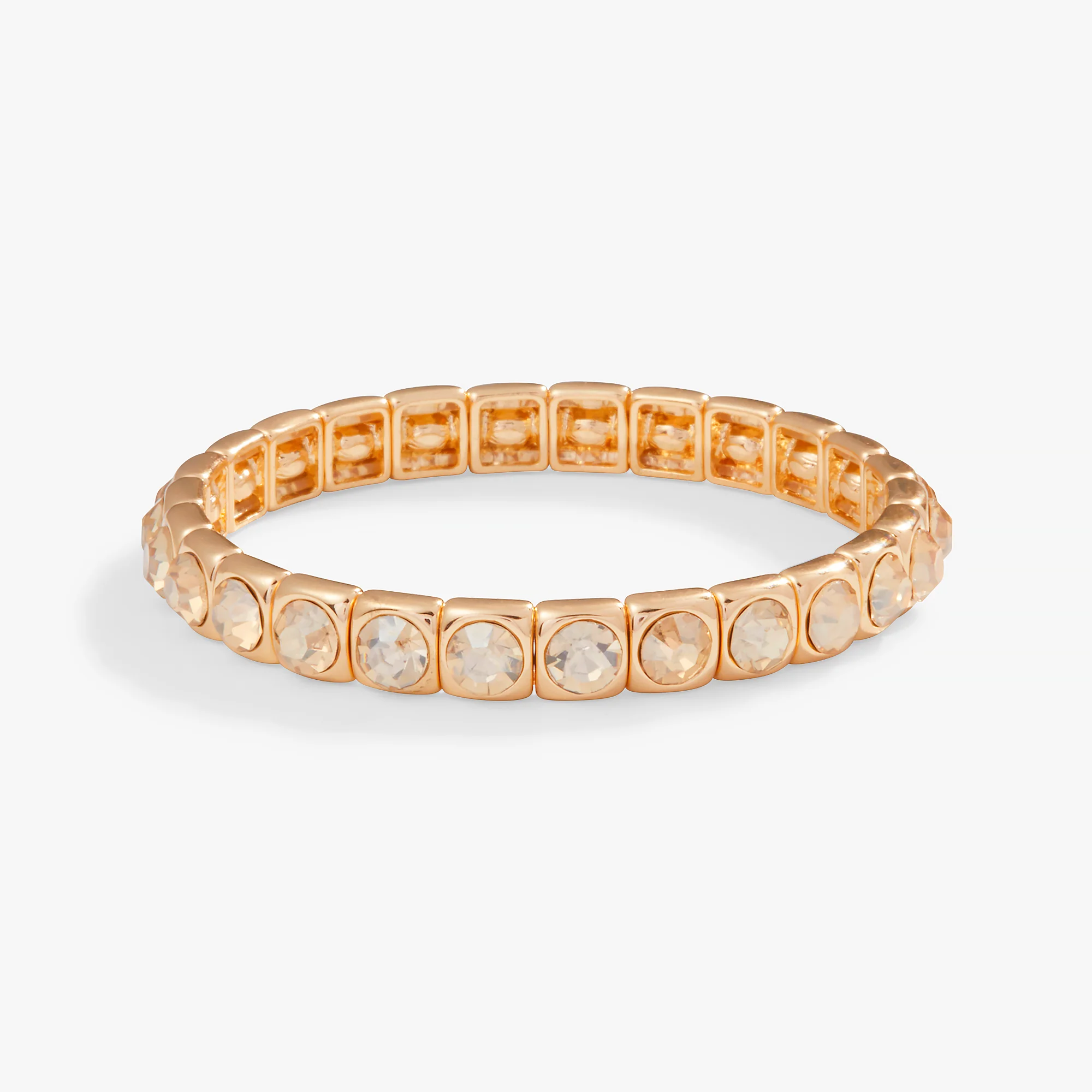 Crystal Stretch Bracelet. Champagne