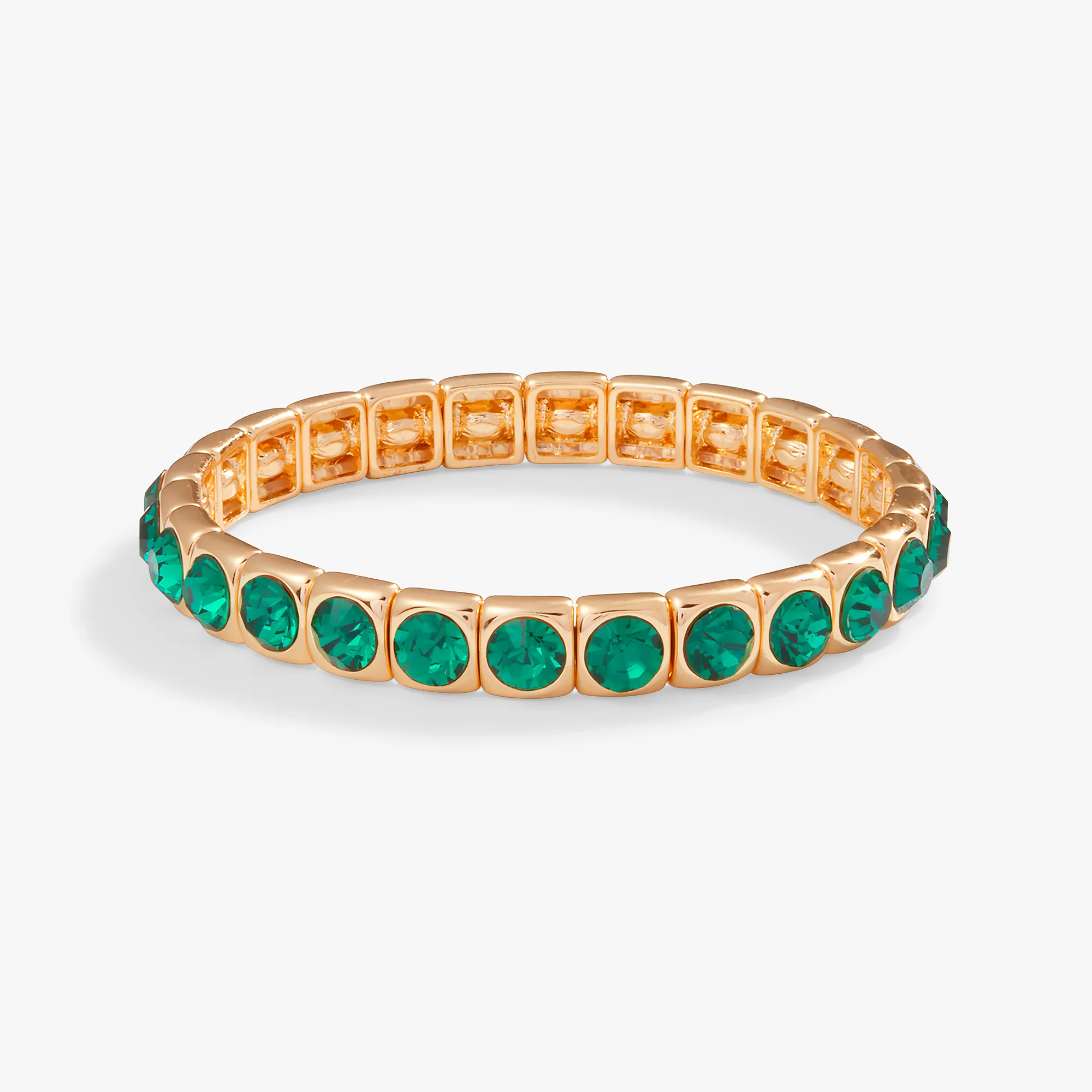 Crystal Stretch Bracelet. Emerald