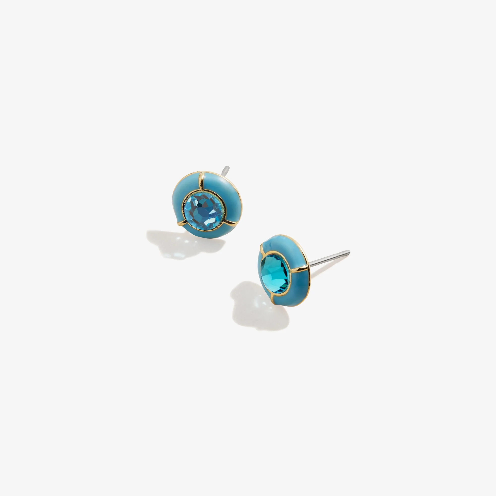 Crystal Stud Earrings. Sky Blue