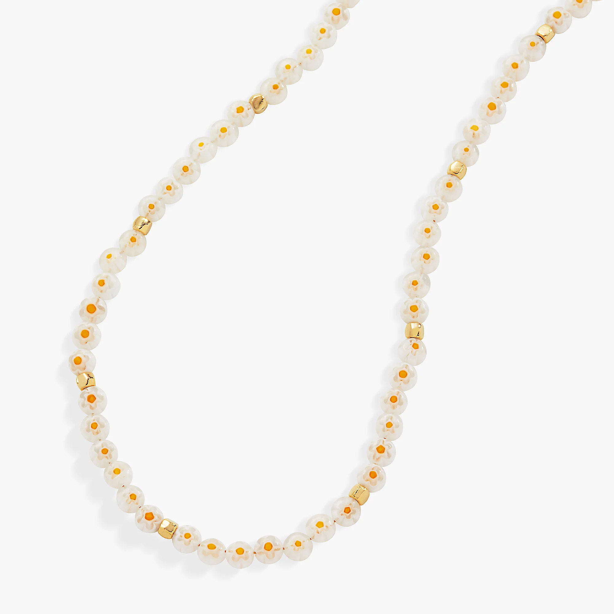 Daisy Beaded Necklace. Adjustable