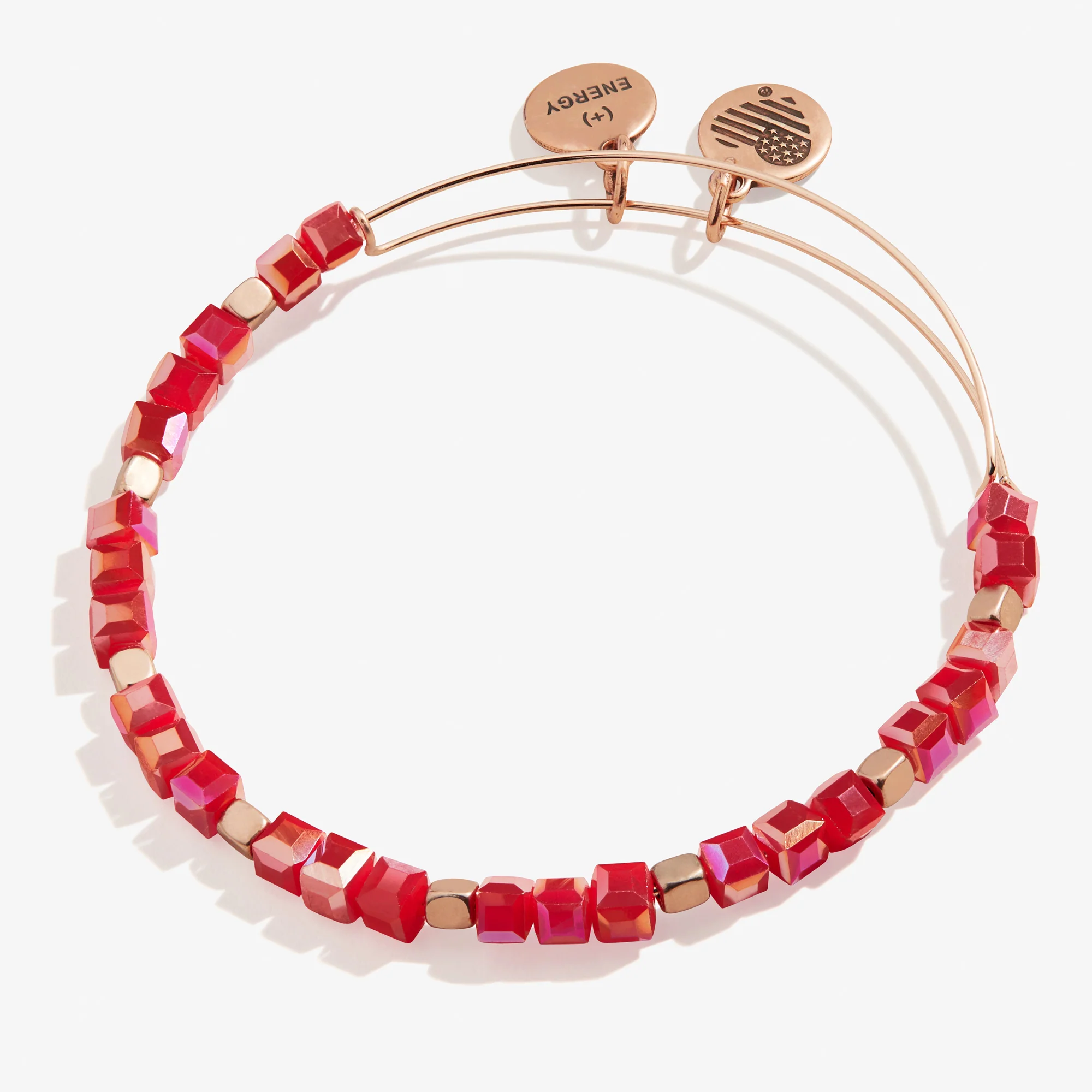 Dazzle Beaded Bangle. Raspberry