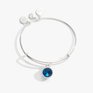 December Birthstone Charm Bangle. Blue Zircon