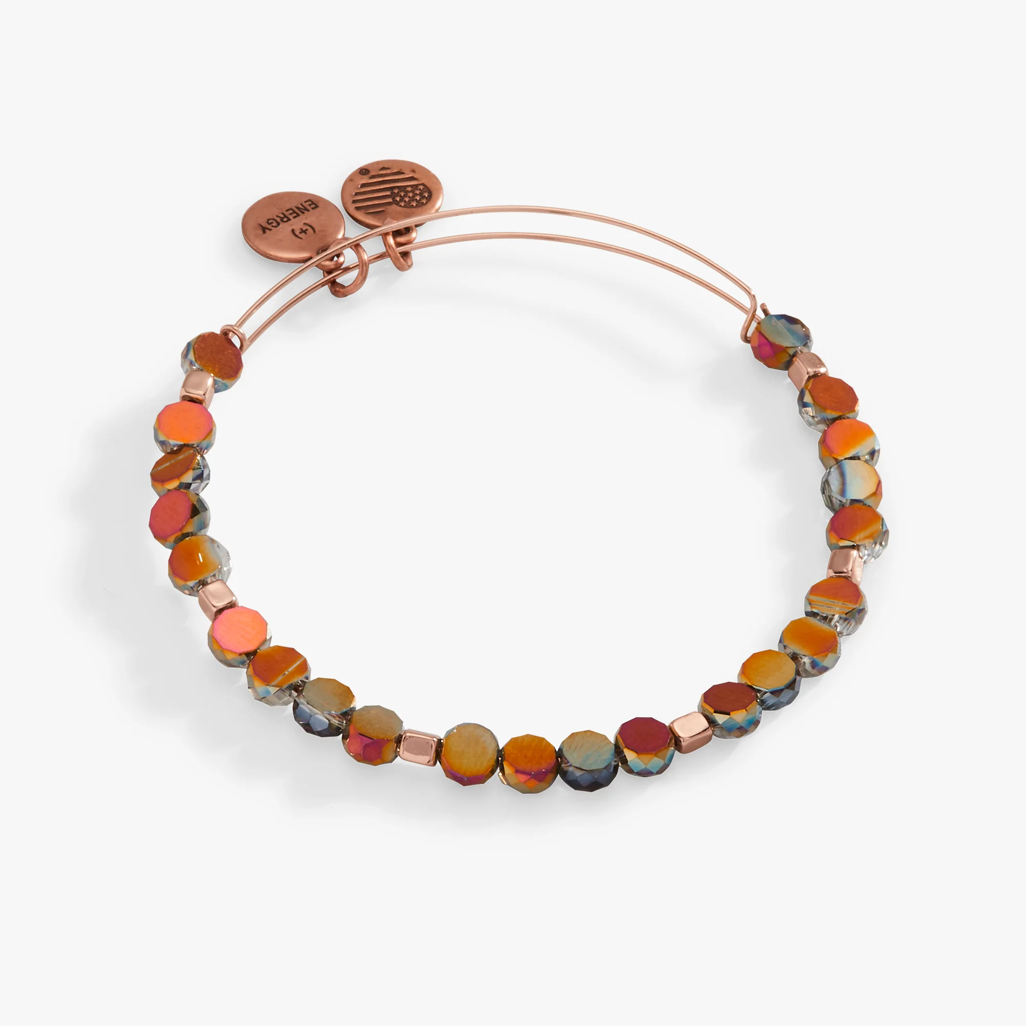 Devotion Beaded Bangle Bracelet. Bronze